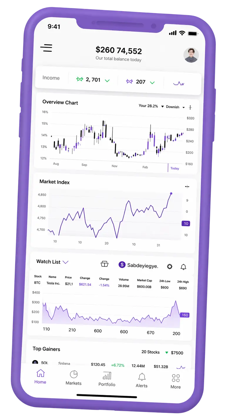 Interface for mobile portfolio tracking